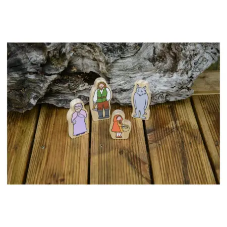 Figuras de madera Little Red Riding Hood (4 )