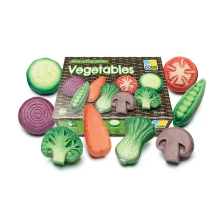 Sensory Play Stones Vegetables Piedras sensoriales Verduras